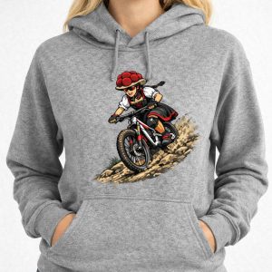 Hoodie Schwarzwaldmädel auf Mountainbike